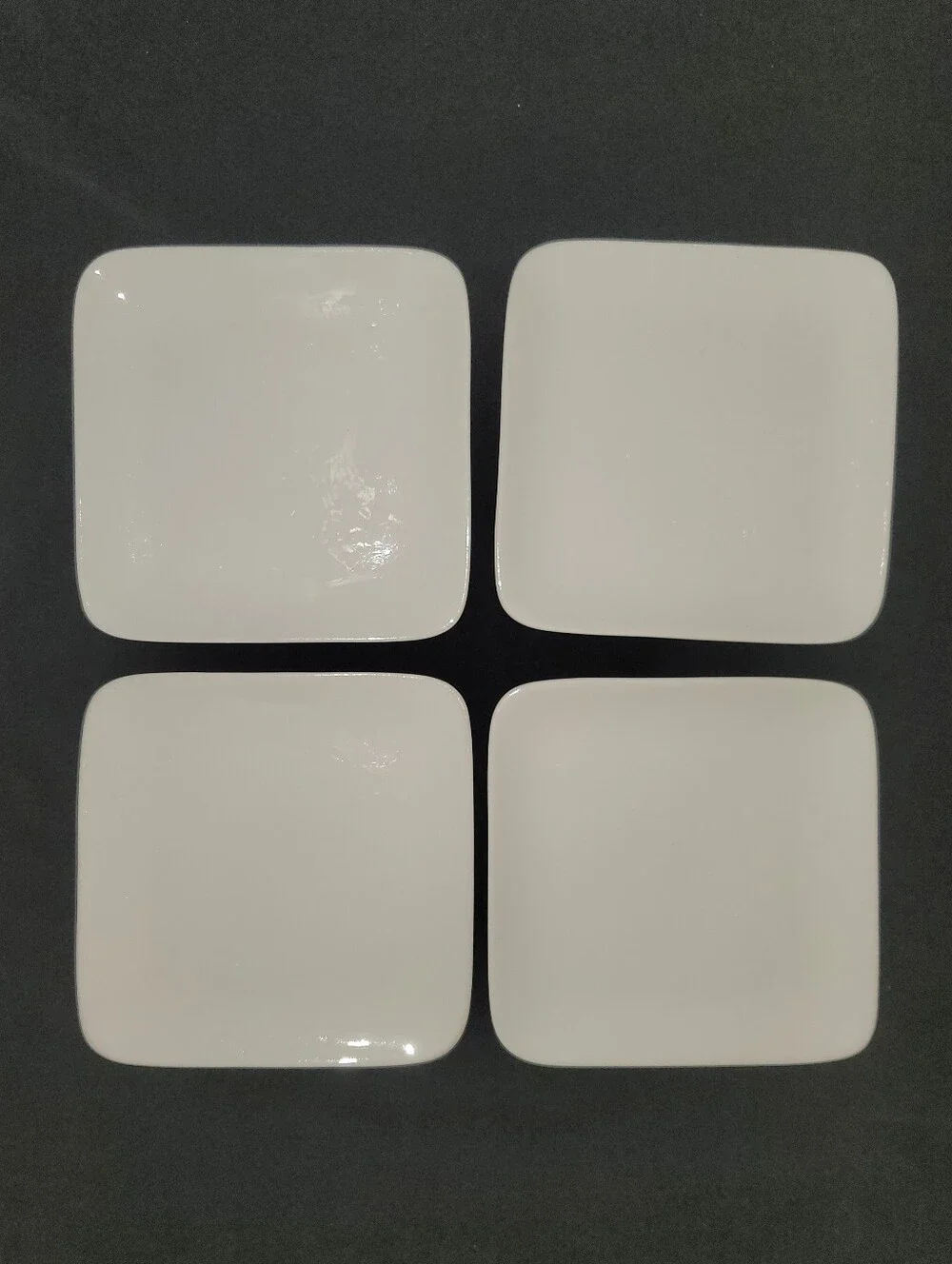Crate&Barrel White Square Lunch/Sandwich Plates
